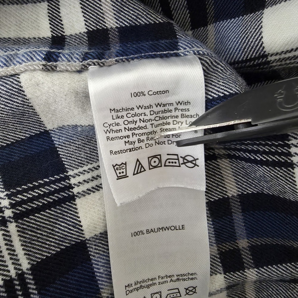 Eddie Bauer Flannel Shirt Mens XLT  Plaid Button Up Relaxed Fit Heavyweight - Picture 10 of 11